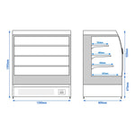 Commercial Refrigerated Multideck Display 1.06kW 230V WKBL128RSD
