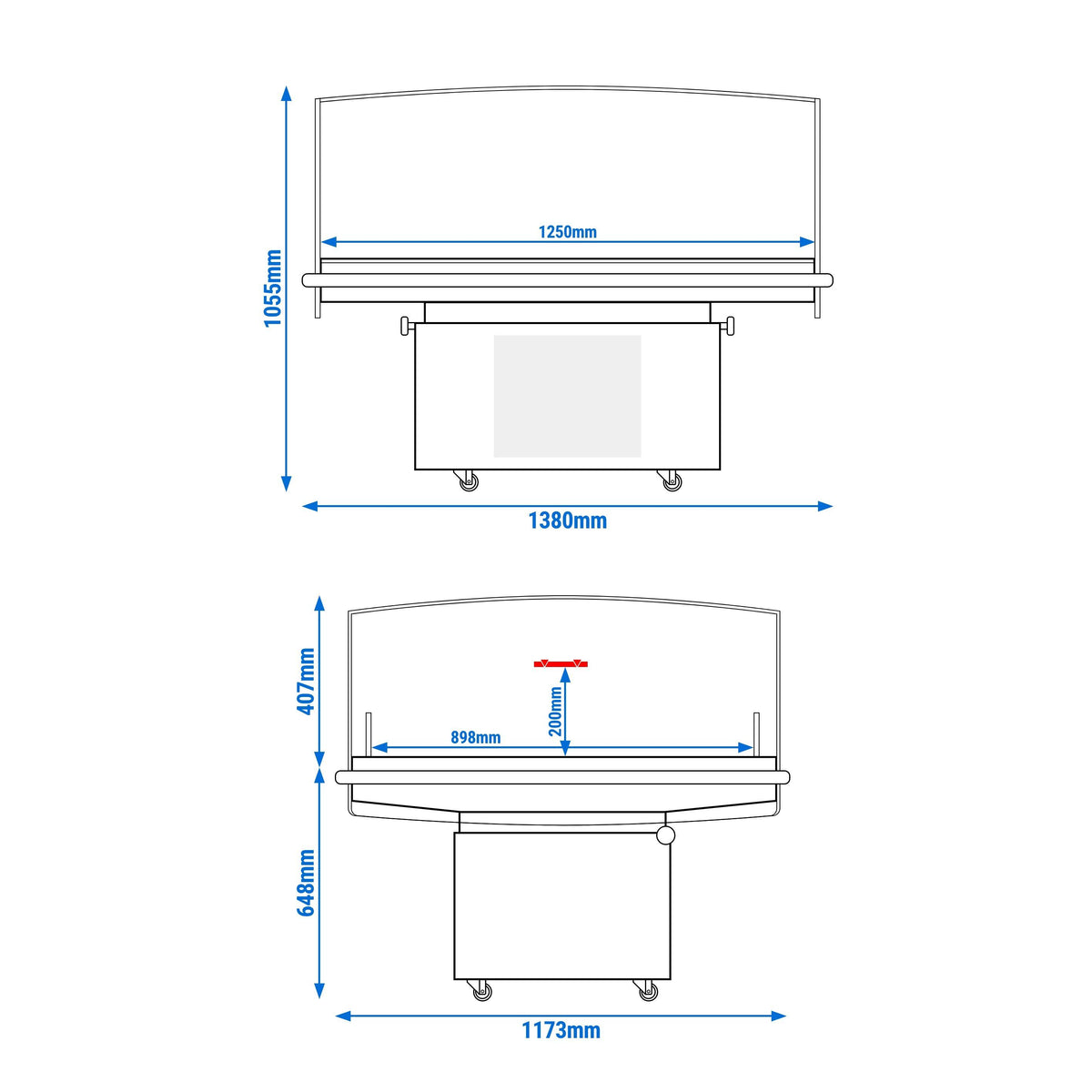 Refrigerated Display Island 1310L 750W Black KTHA1013