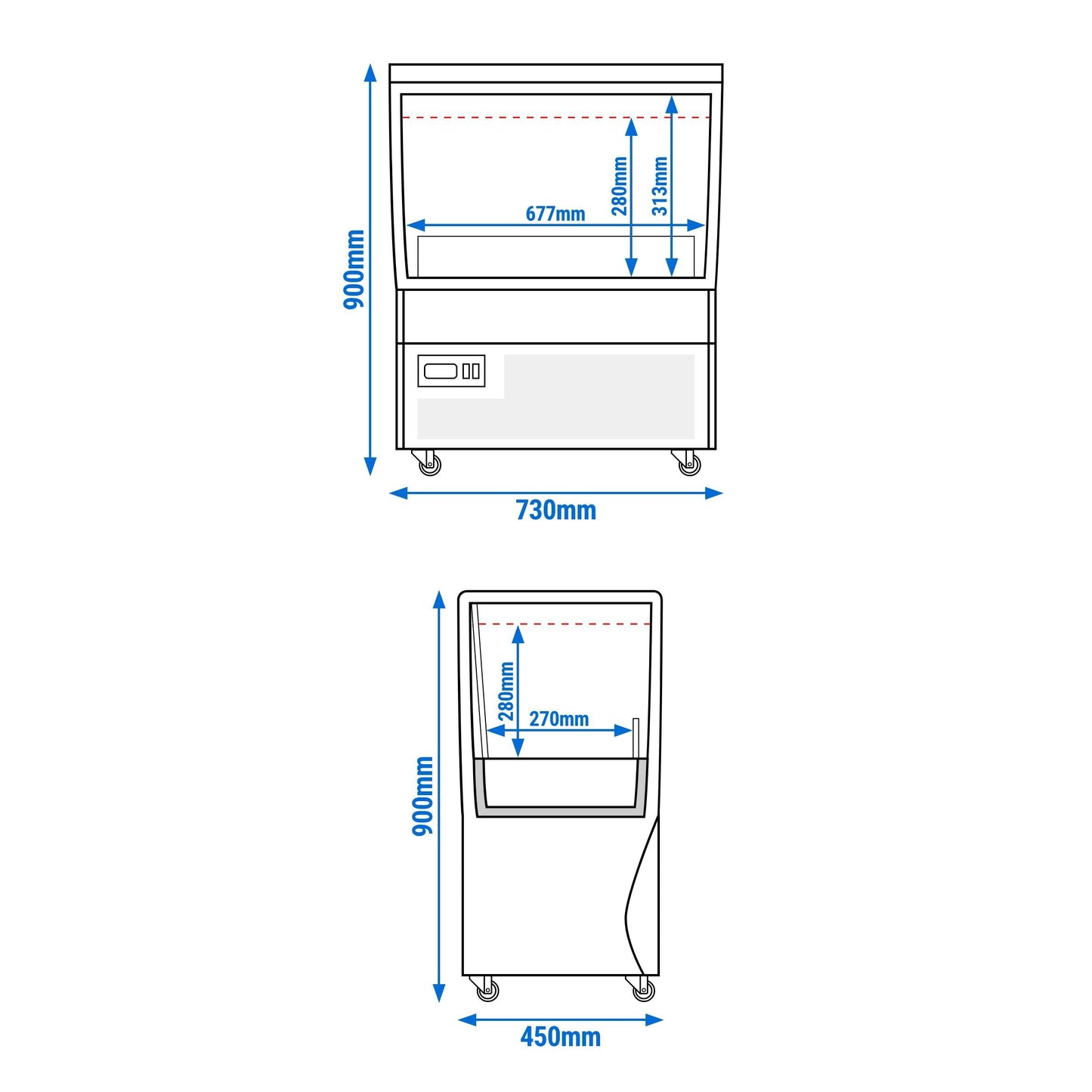 Refrigerated Beverage Display Island 69L 320W Black KIBL730