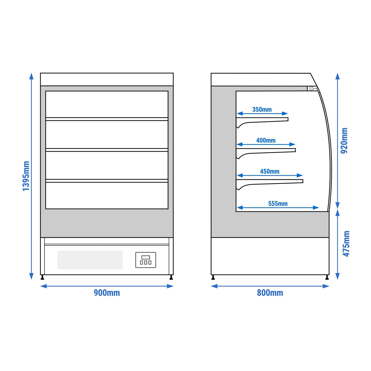Commercial Refrigerated Multideck Display 1.32kW 230V WKBL98R