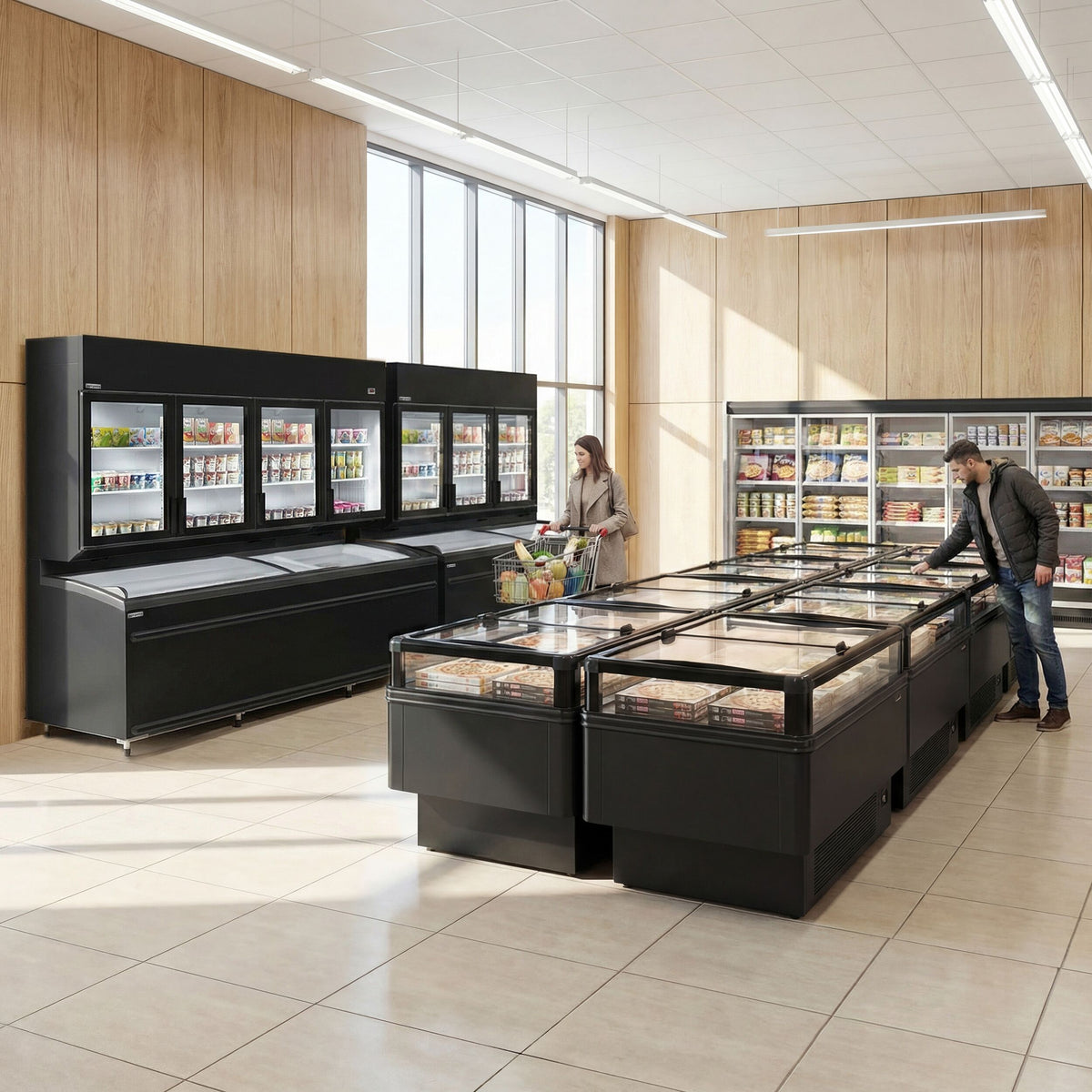 Refrigerated Wall Display Freezer 2100mm 594L 1.79kW Black WTRU21S