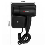Wall Mounted Hair Dryer with USB Ports ABS HTWM