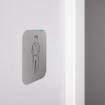Men Door Sign Silver Aluminium