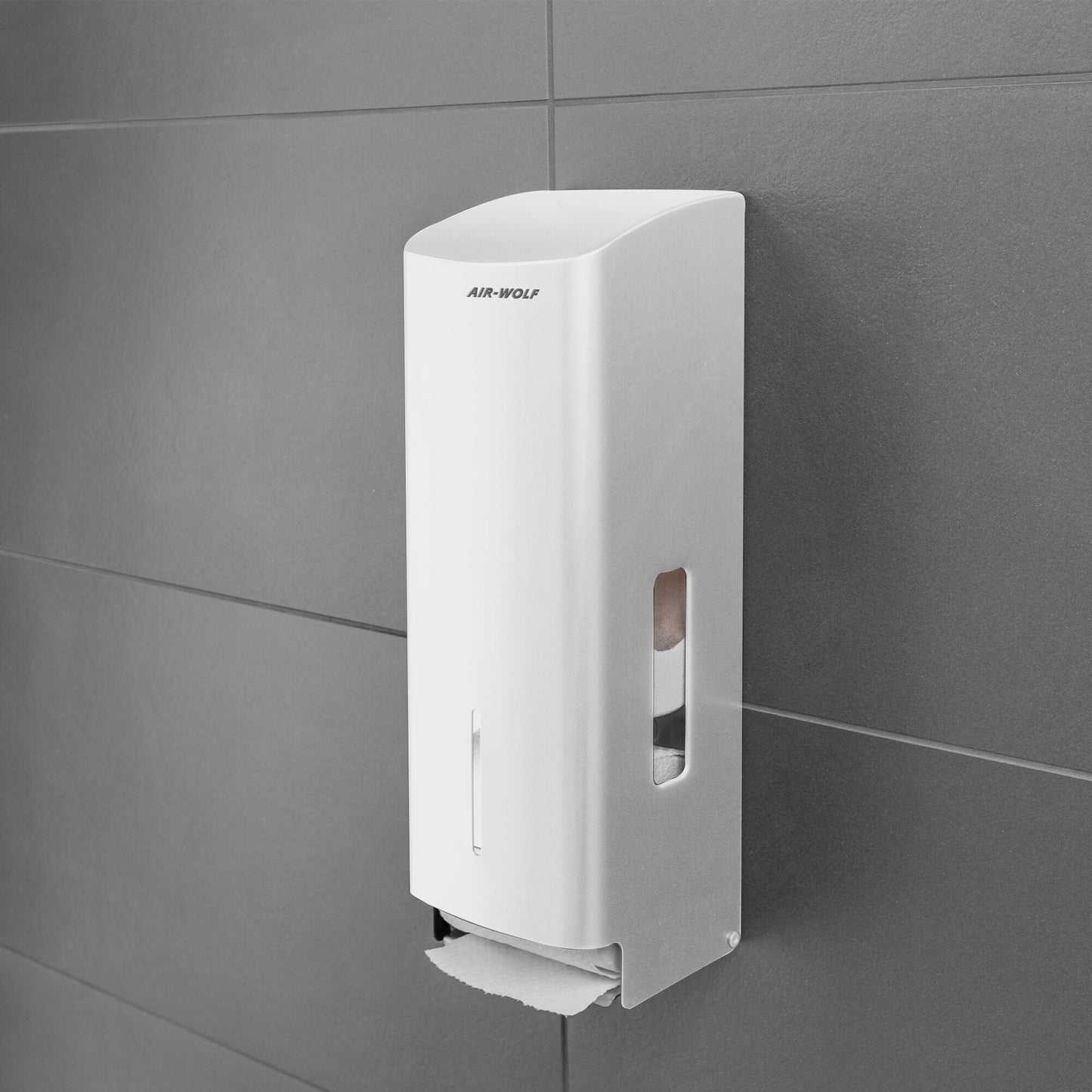 Wall Mounted Toilet Paper Dispenser 3 Rolls Stainless Steel White