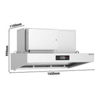 Commercial Kitchen Ventilation Hybrid Wall Canopy 1600mm HDHK1611#SET