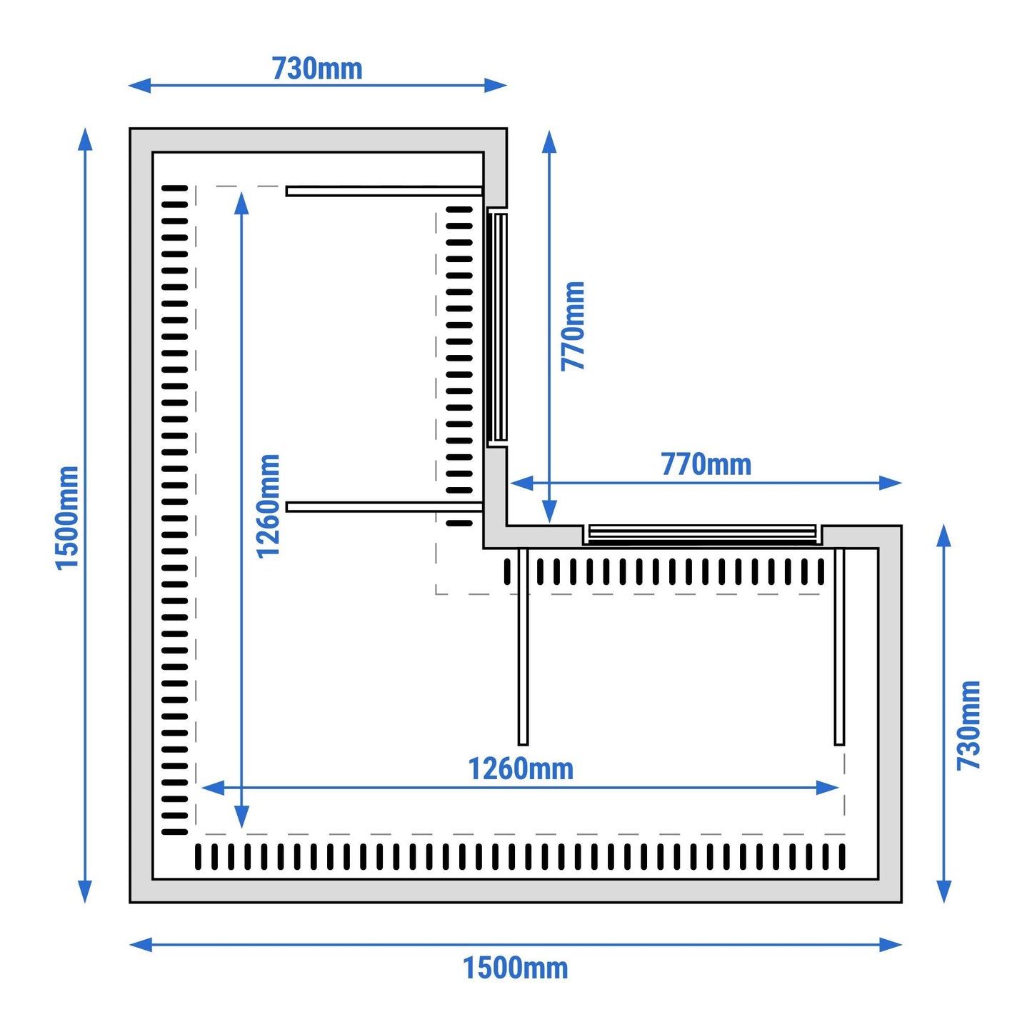 Refrigerated Display Case Double Glazing 735L Matt Black KTEG157SM
