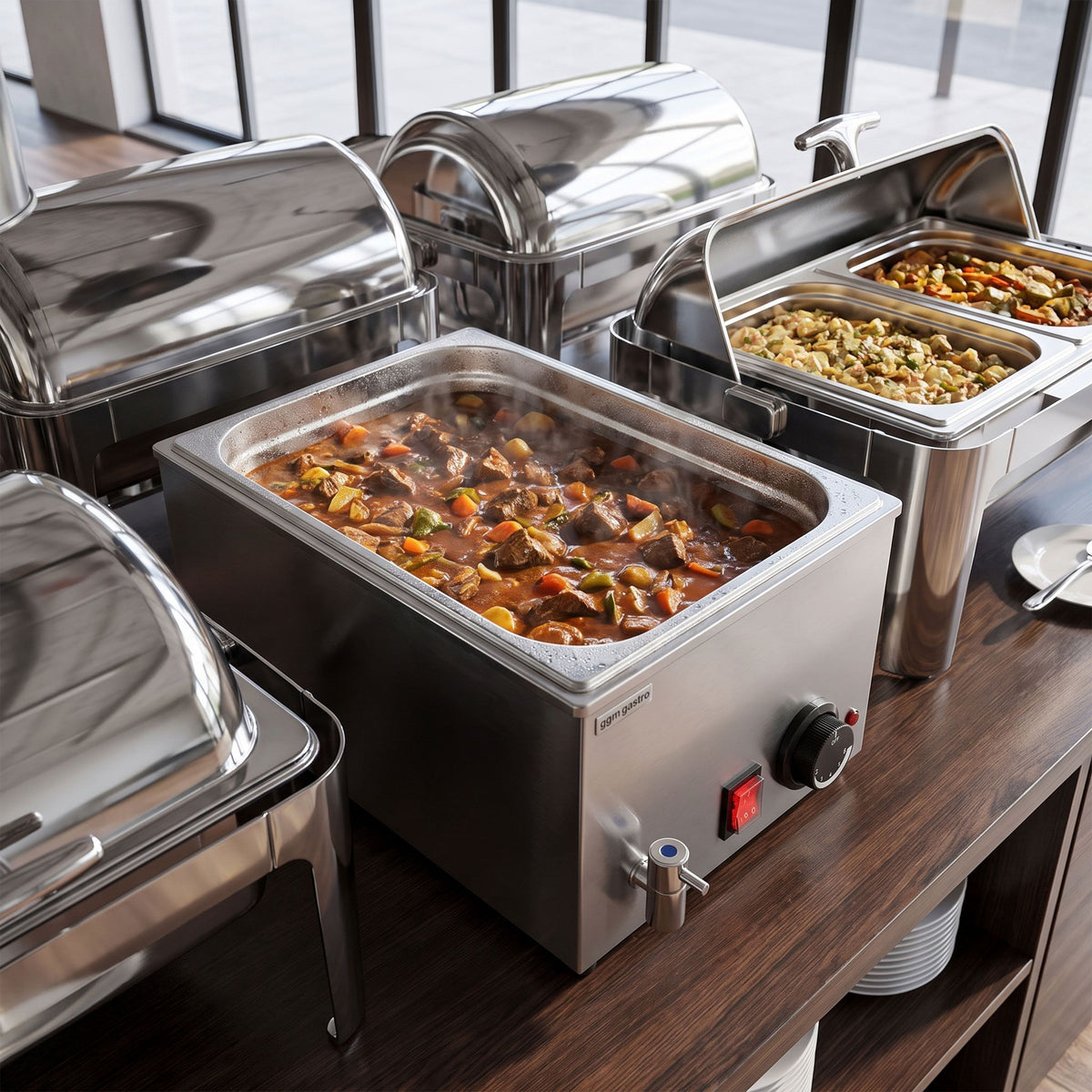 Electric Bain-Marie Stainless Steel GN 1/1 200mm 1.2kW BMH150