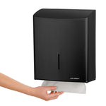 Paper Towel Dispenser 600 Towels Stainless Steel Black