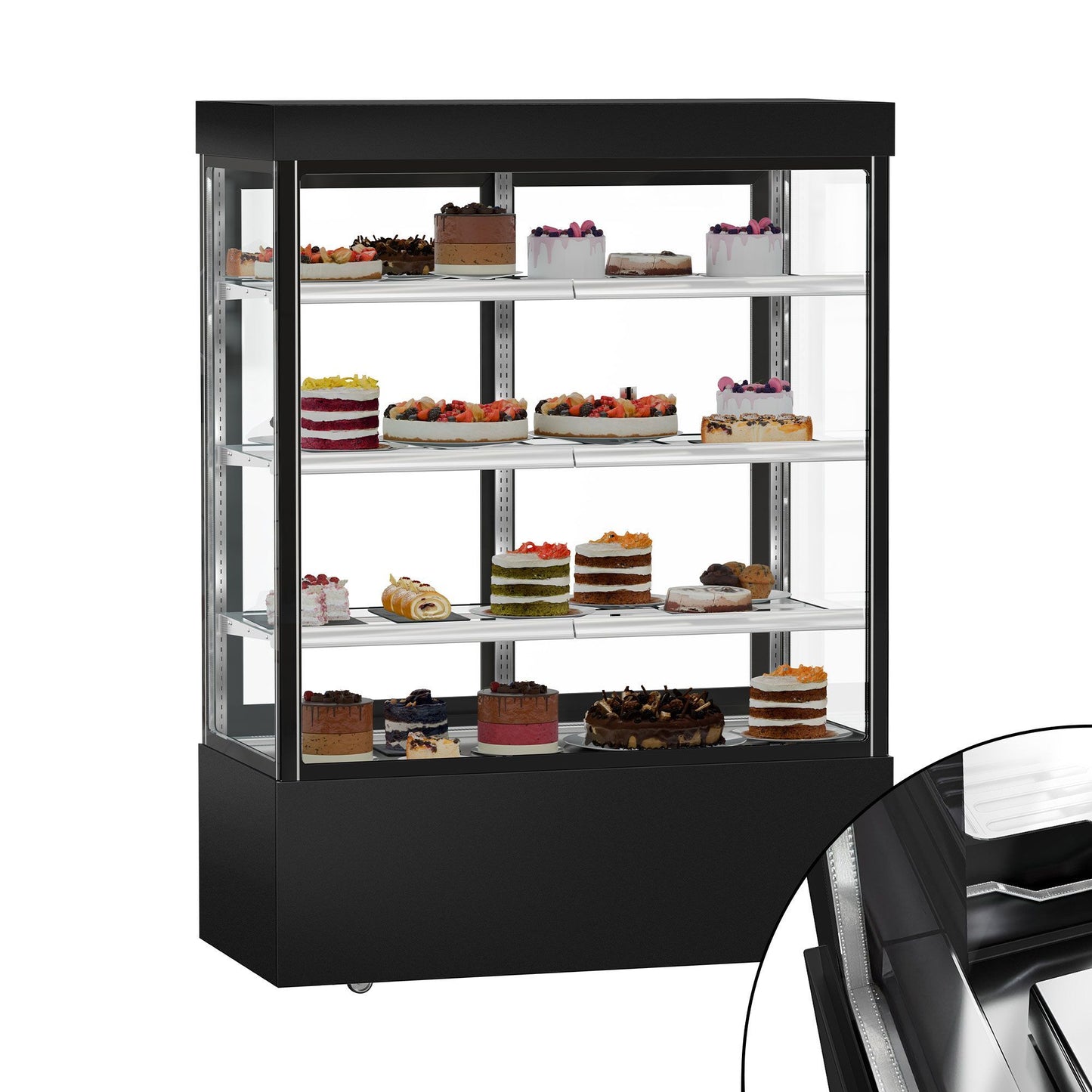 Refrigerated Pastry Display Case Double Glazing 1010L Matt Black KTG157SM