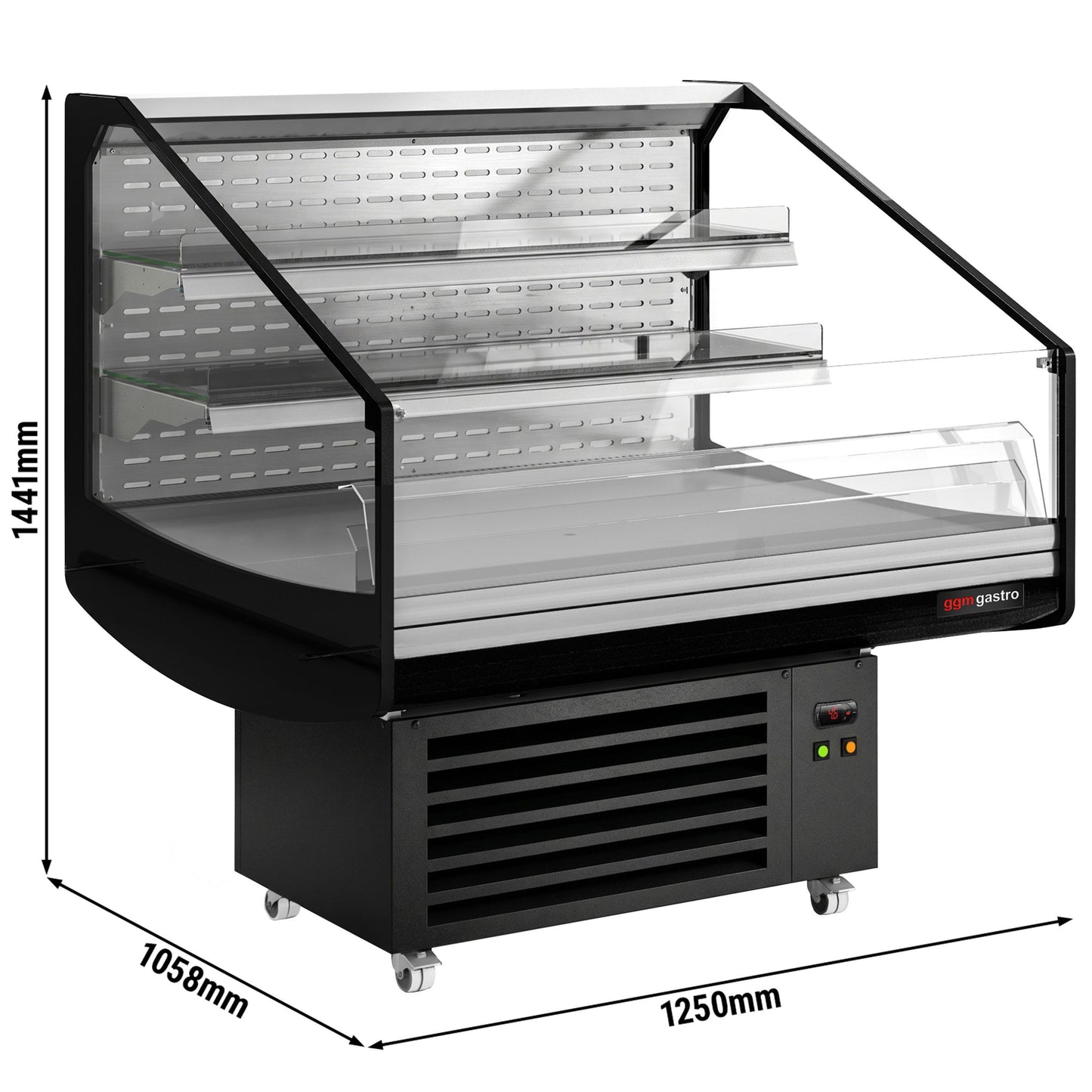 Refrigerated Display Island 1250mm 405L 1.40kW Black KTHDC121
