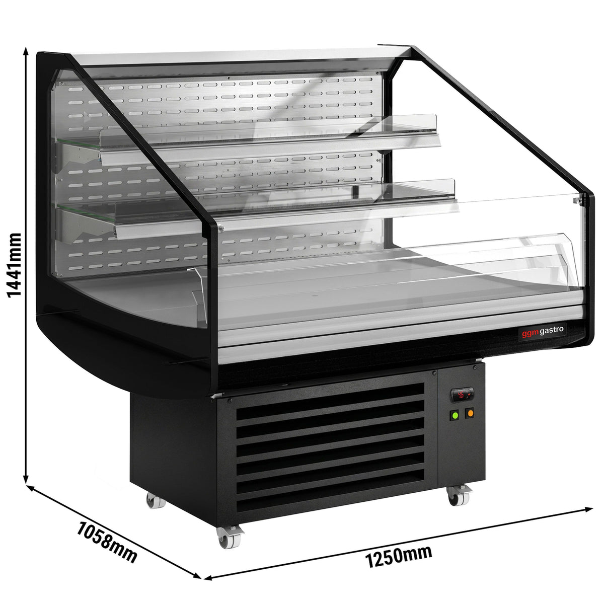 Refrigerated Display Island 1250mm 405L 1.40kW Black KTHDC121