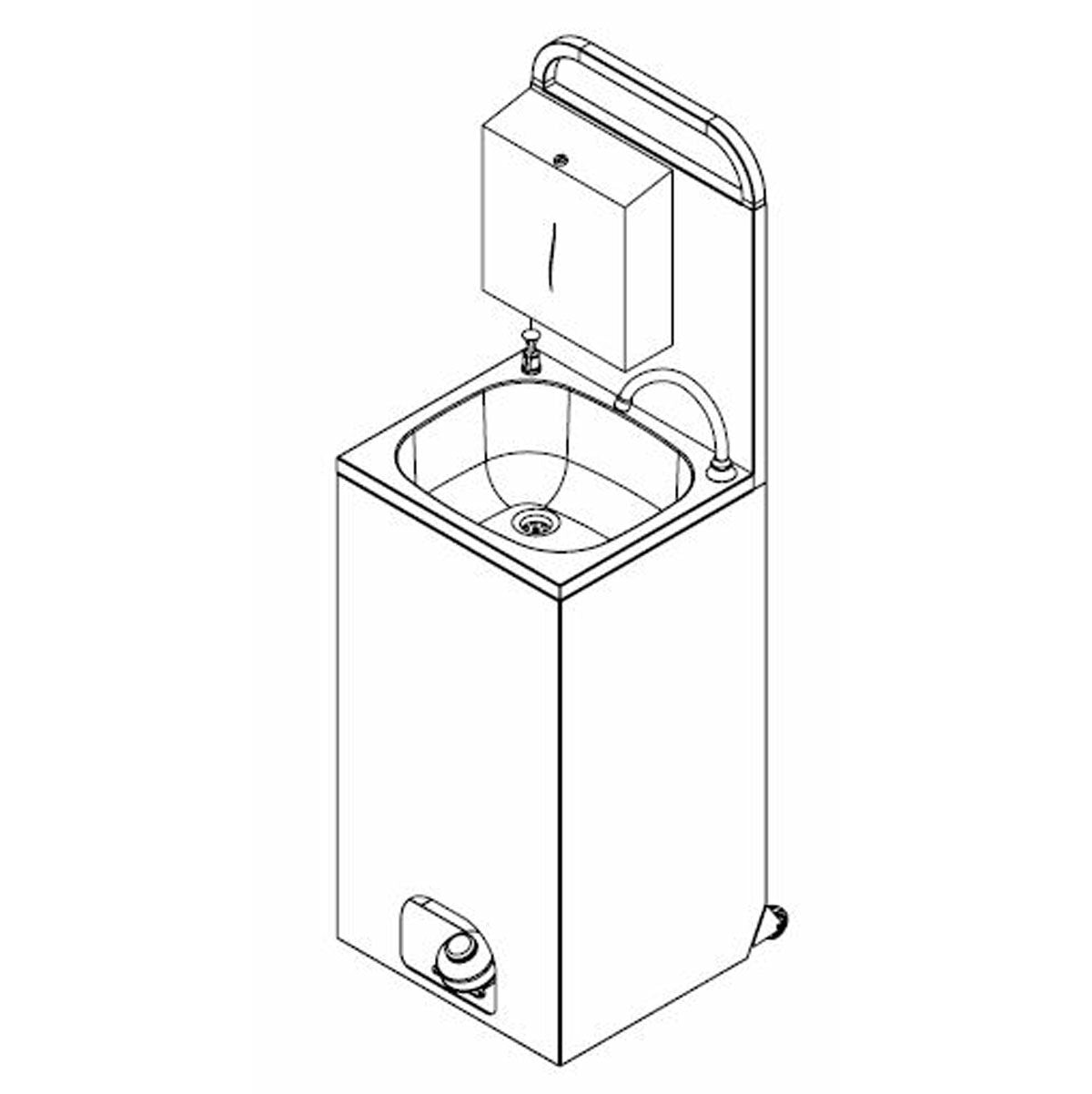 Commercial Mobile Hand Wash Sink 470x435x1460mm