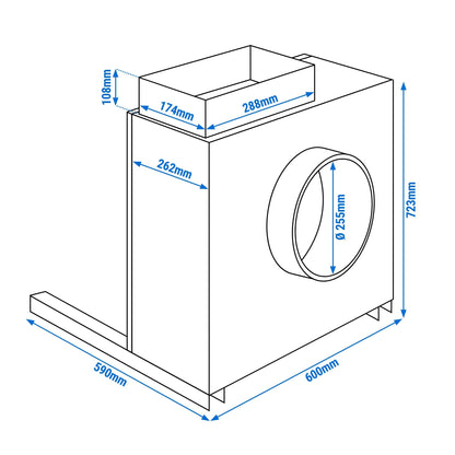 Commercial Charcoal Grill Ventilation Airbox 2500m³/h AS2500WPRO