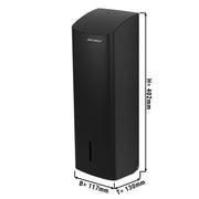 Wall Mounted Toilet Paper Dispenser 750 Sheets Matte Black Stainless Steel