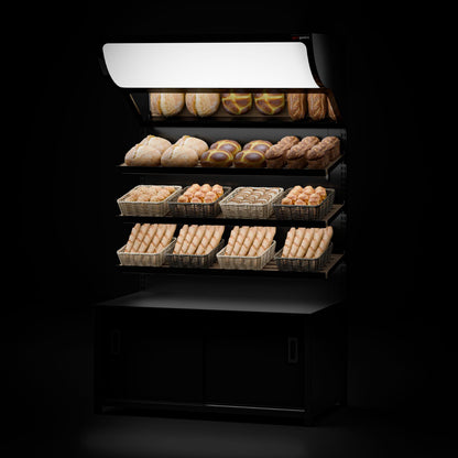 Bread Display Unit 3 Shelves Black 1200mm BRK1200