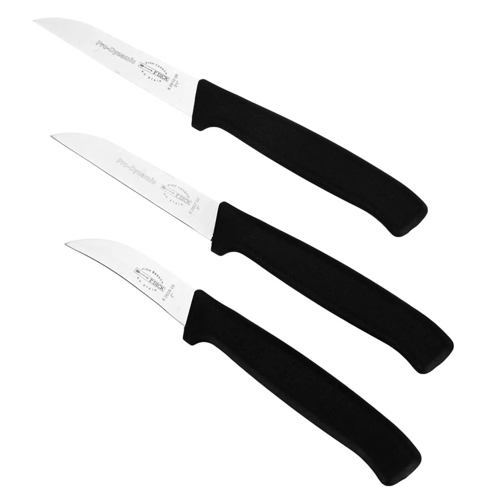 3-Piece Kitchen Knife Set 90mm 70mm 50mm Blades