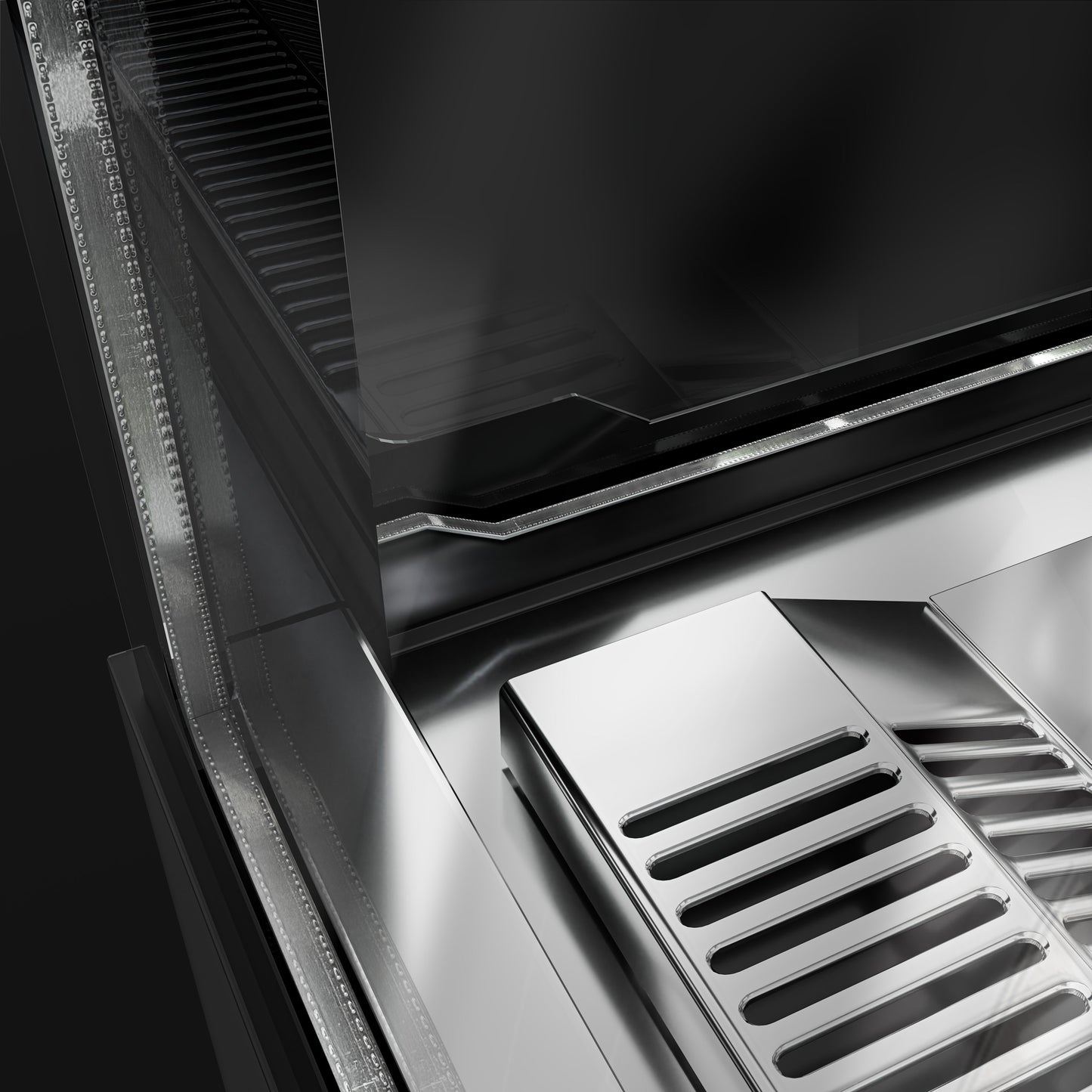 Refrigerated Pastry Display Case Double Glazing 1200L Matt Black KTG187SM