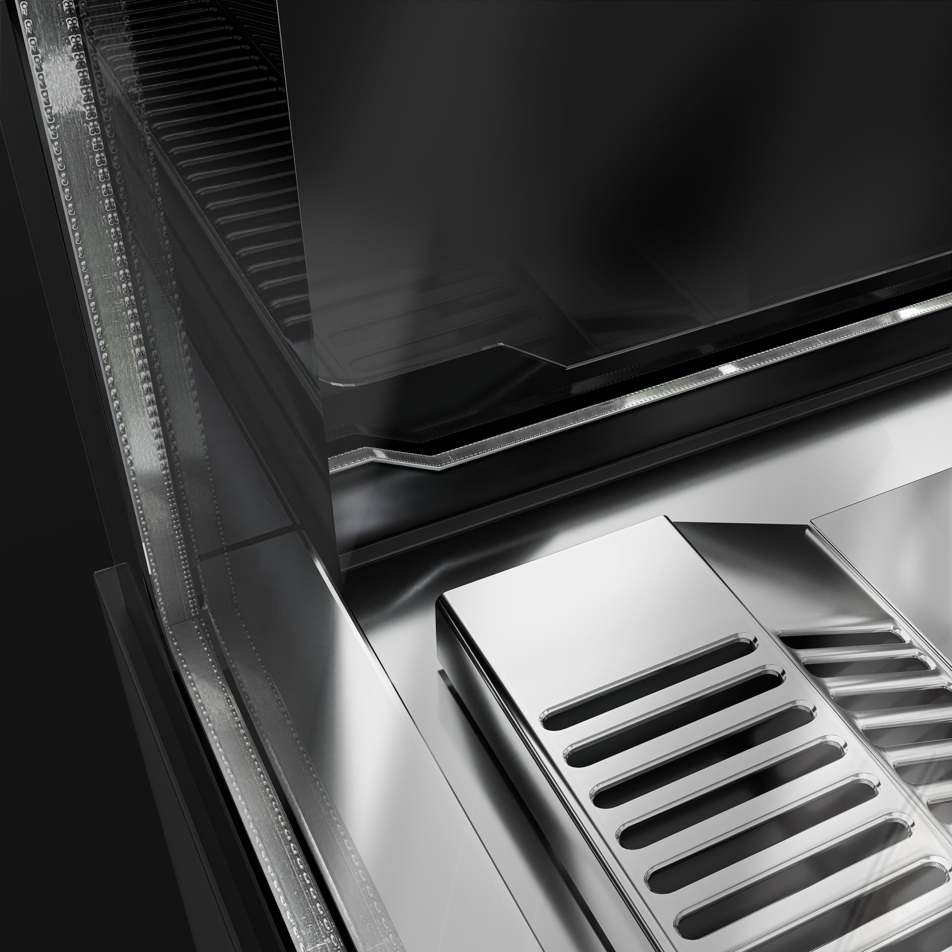 Refrigerated Display Case Double Glazing 735L Matt Black KTEG157SM