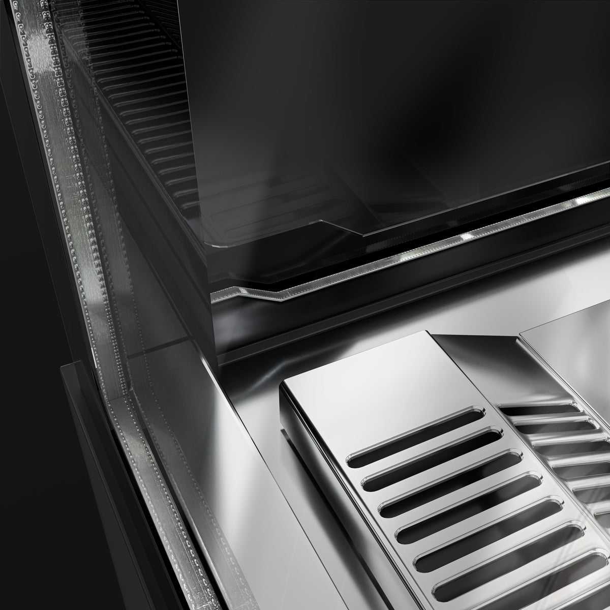 Refrigerated Display Case Double Glazing 735L Matt Black KTFG207SM