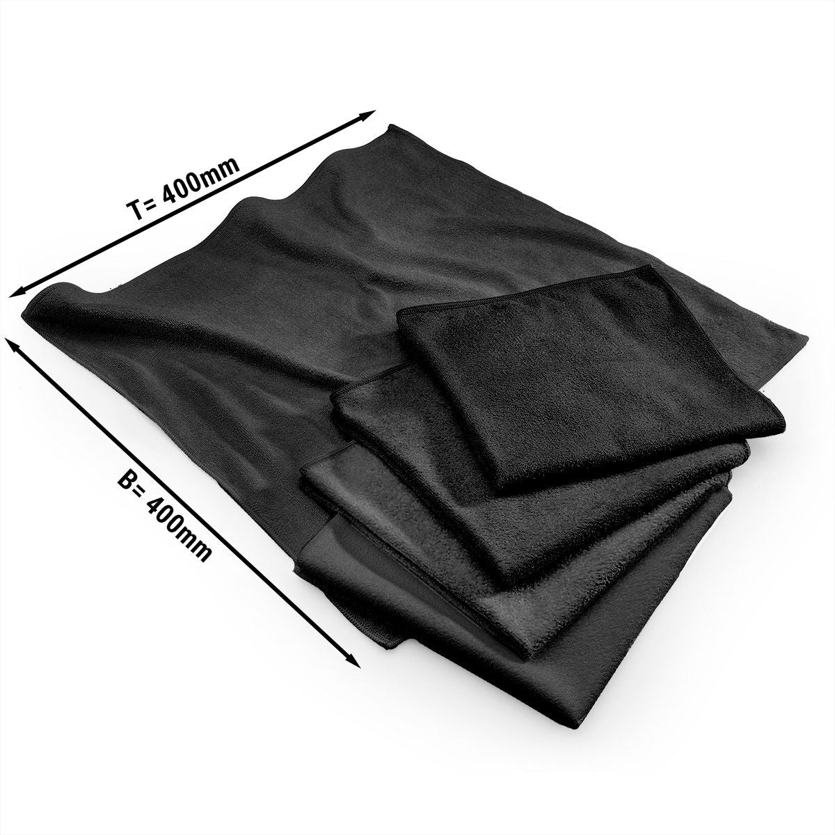 Multipurpose Microfiber Cloths 10 Pack Black MTSMC44#SET10