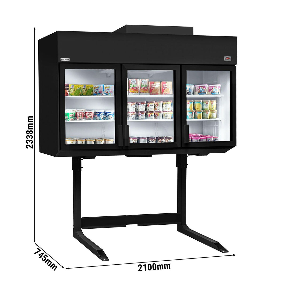 Refrigerated Wall Display Freezer 2100mm 594L 1.79kW Black WTRU21S