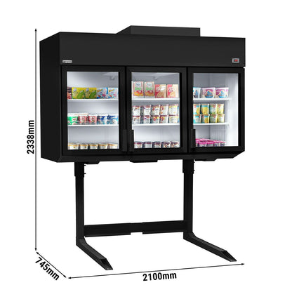 Refrigerated Wall Display Freezer 2100mm 594L 1.79kW Black WTRU21S
