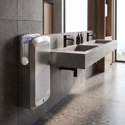 Sensor High Speed Hand Dryer Set of 2 Stainless Steel Matte
