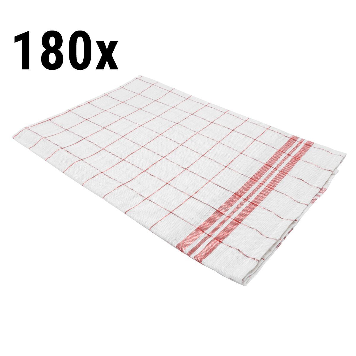 Linen and Cotton Glass Polishing Towels 180 Pack Red / White GTLH1866RW