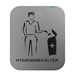 Hygiene Disposal Door Sign Silver Aluminium