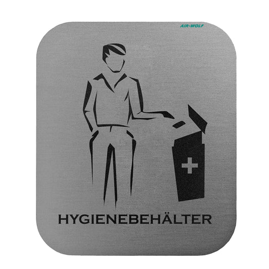 Hygiene Disposal Door Sign Silver Aluminium