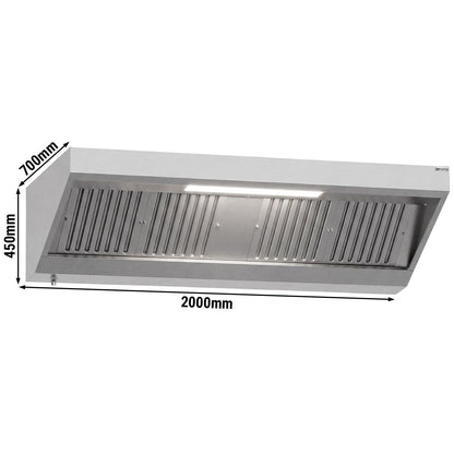 Commercial Wall Exhaust Hood 2000mm 1800m³/h
