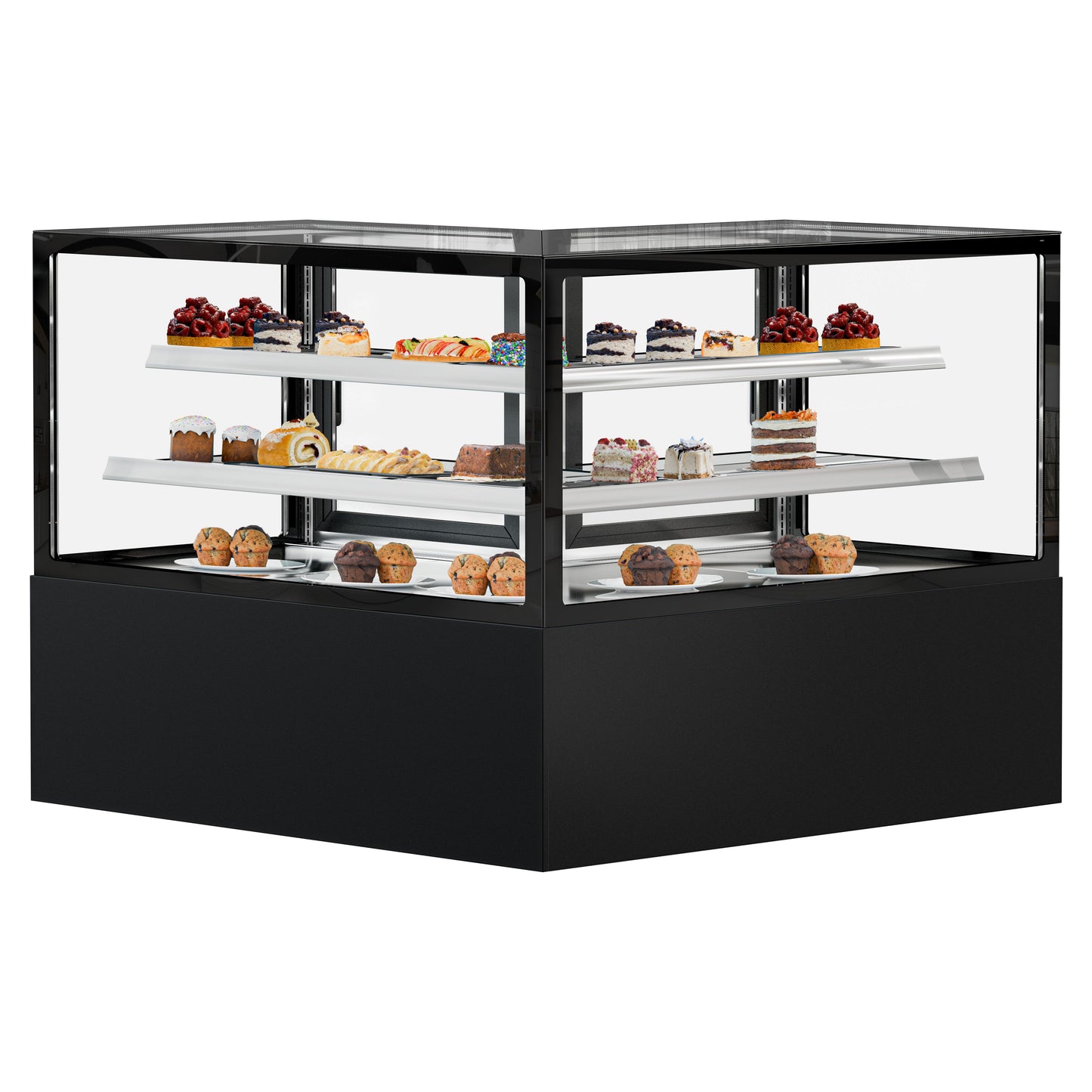 Refrigerated Display Case Double Glazing 735L Matt Black KTEG157SM