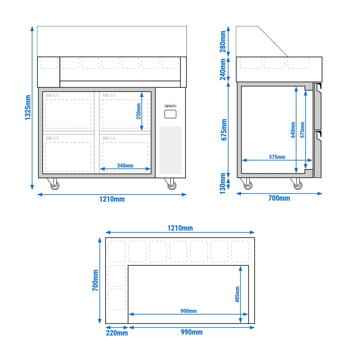 Refrigerated Saladette 4 Drawers ZBF127DN#KGJ12#HM#2SBF