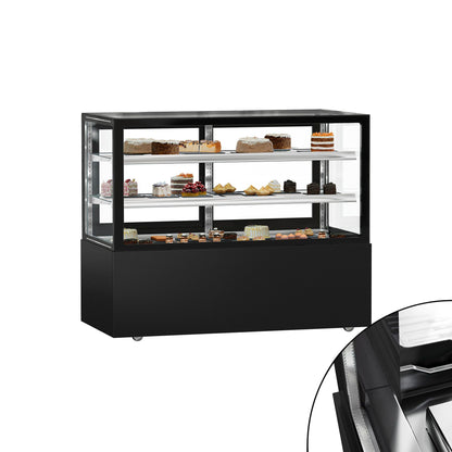 Refrigerated Pastry Display Case Double Glazing 620L Matt Black KTGSF157SM