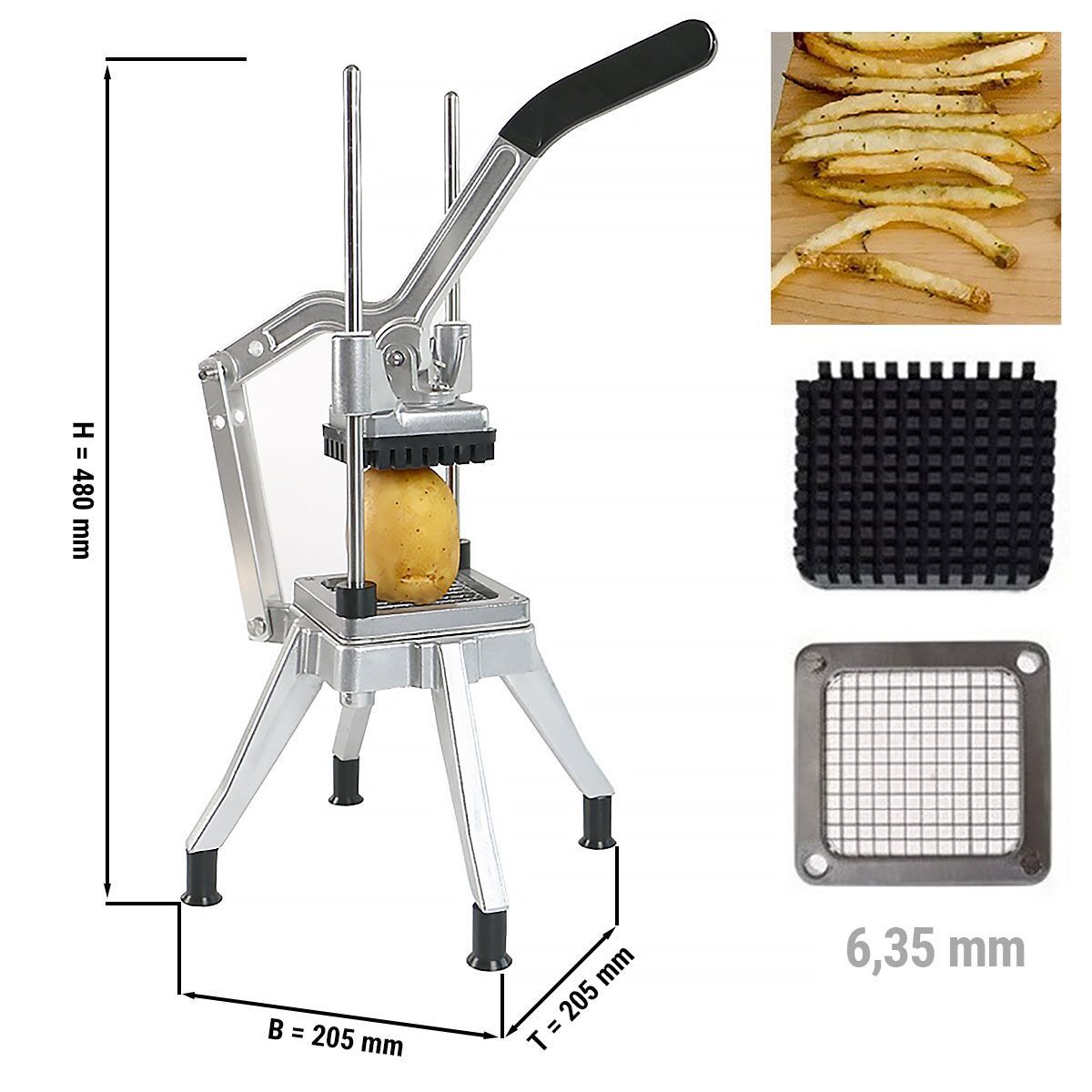 Manual Potato Cutter Stainless Steel 6.35mm GSMHH6