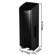 Wall Mounted Toilet Paper Dispenser 3 Rolls Matte Black Stainless Steel