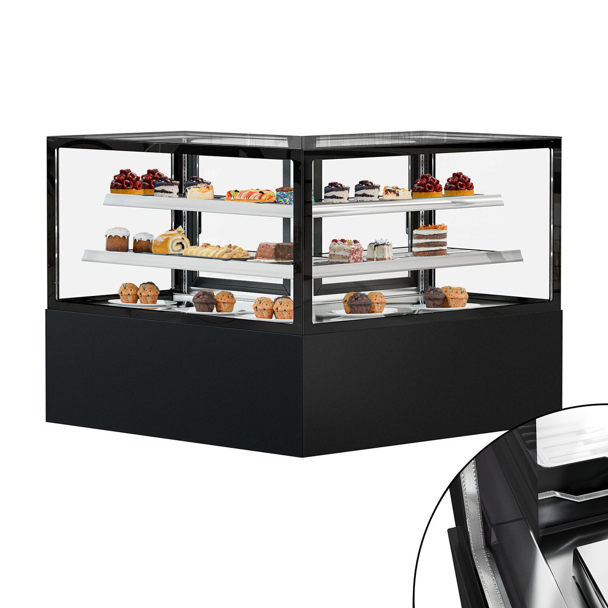 Refrigerated Display Case Double Glazing 735L Matt Black KTEG157SM