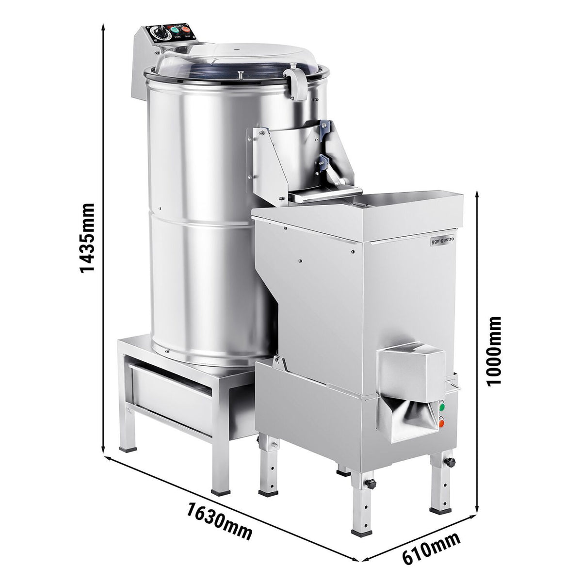 Electric Potato Peeler Stainless Steel 600kg/h 1.5kW KSEOZ#KSNEOZ