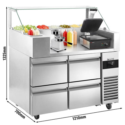 Refrigerated Preparation Table 4 Drawers 1210mm ZBF127DN#KGJ13#HM#2SBF