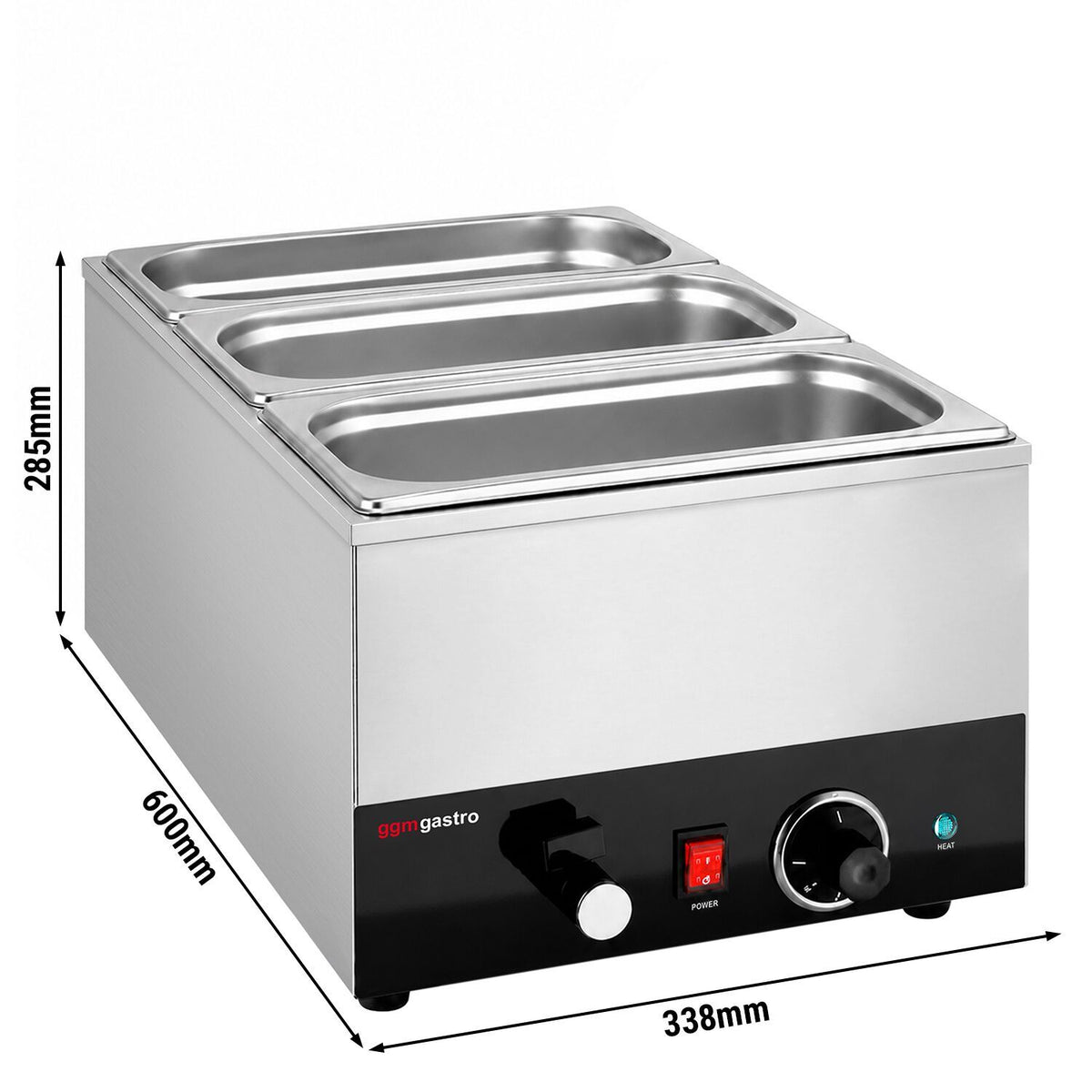 Electric Bain-Marie Stainless Steel GN 1/1 150mm 1.2kW BMH230