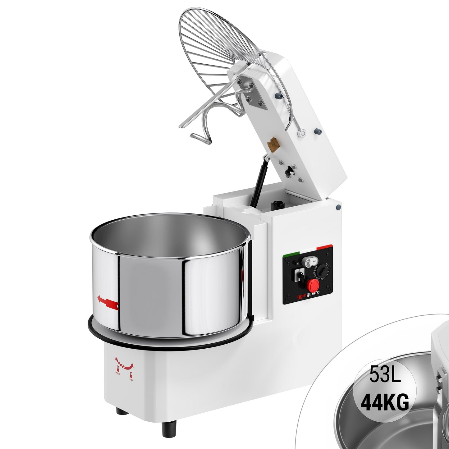Commercial Spiral Bakery Dough Mixer 53L 400V TMP53-KA2-N