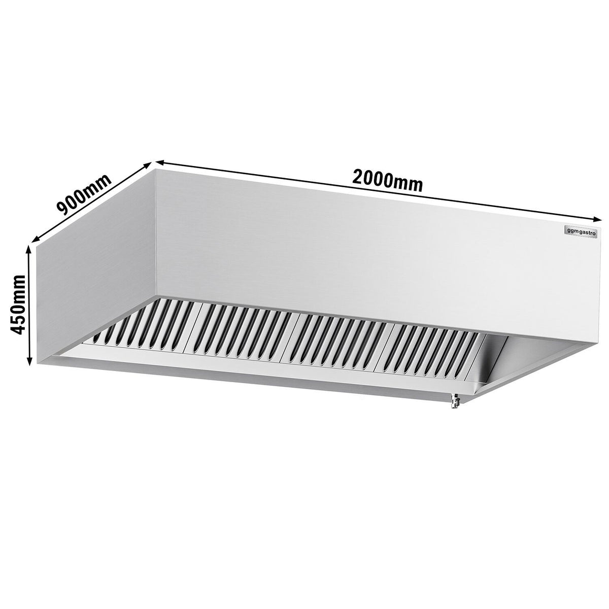 Commercial Induction Box Canopy Hood 2000mm
