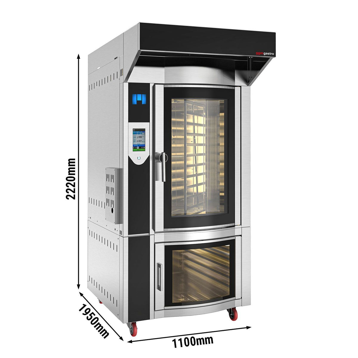 Commercial Rotary Bakery Convection Oven 1100x1950x2220mm
