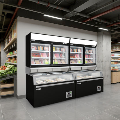 Freezer Wall Display with Island 1454mm 634L Black WTBIC2#TIEBIC2
