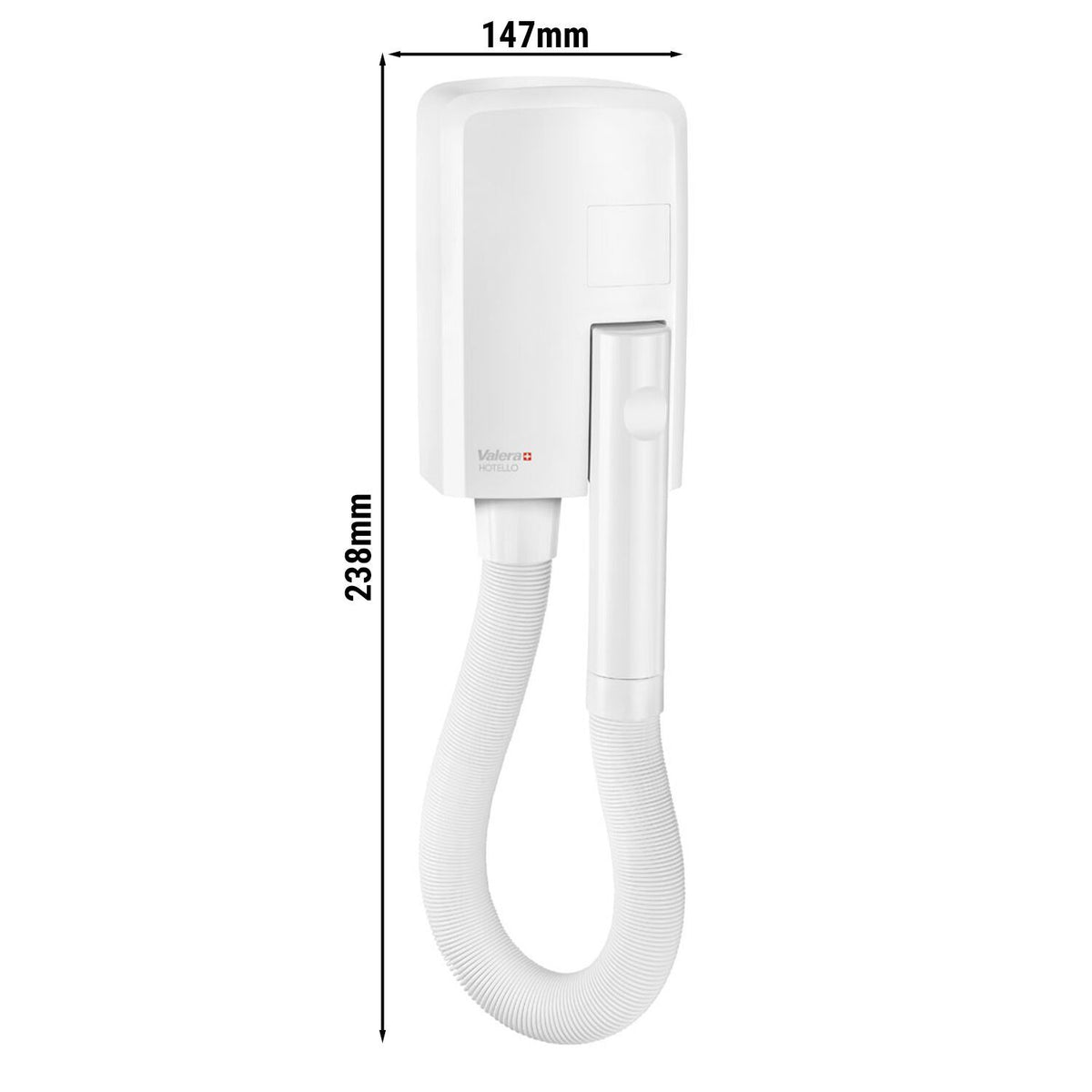 Wall Mounted Hair Dryer with Hose and Handheld Nozzle ABS 50-492