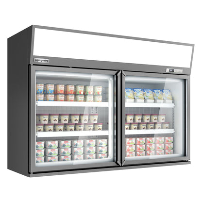 Supermarket Wall Freezer Display 1450mm 232L 650W Grey WTGIC2