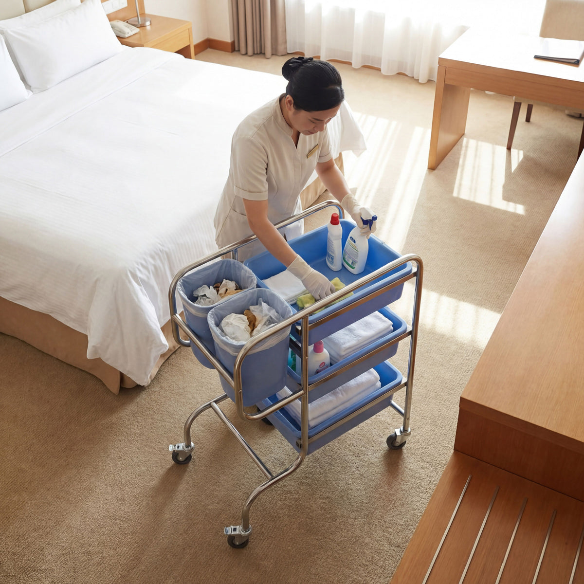 Commercial Cleaning Cart 3 Shelves GRWH5#AE