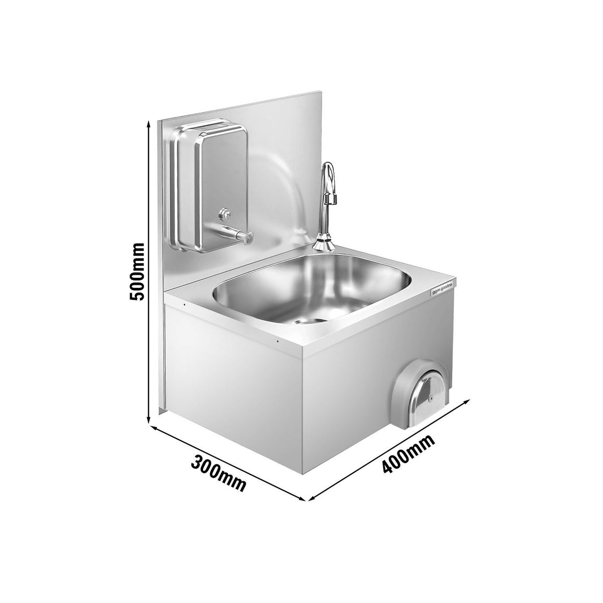 Commercial Knee-Operated Hand Wash Sink 400x300x500mm