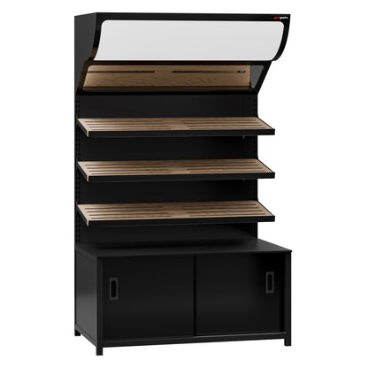 Bread Display Unit 3 Shelves Black 1200mm BRK1200