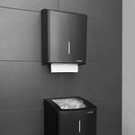 Paper Towel Dispenser 600 Towels Stainless Steel Black
